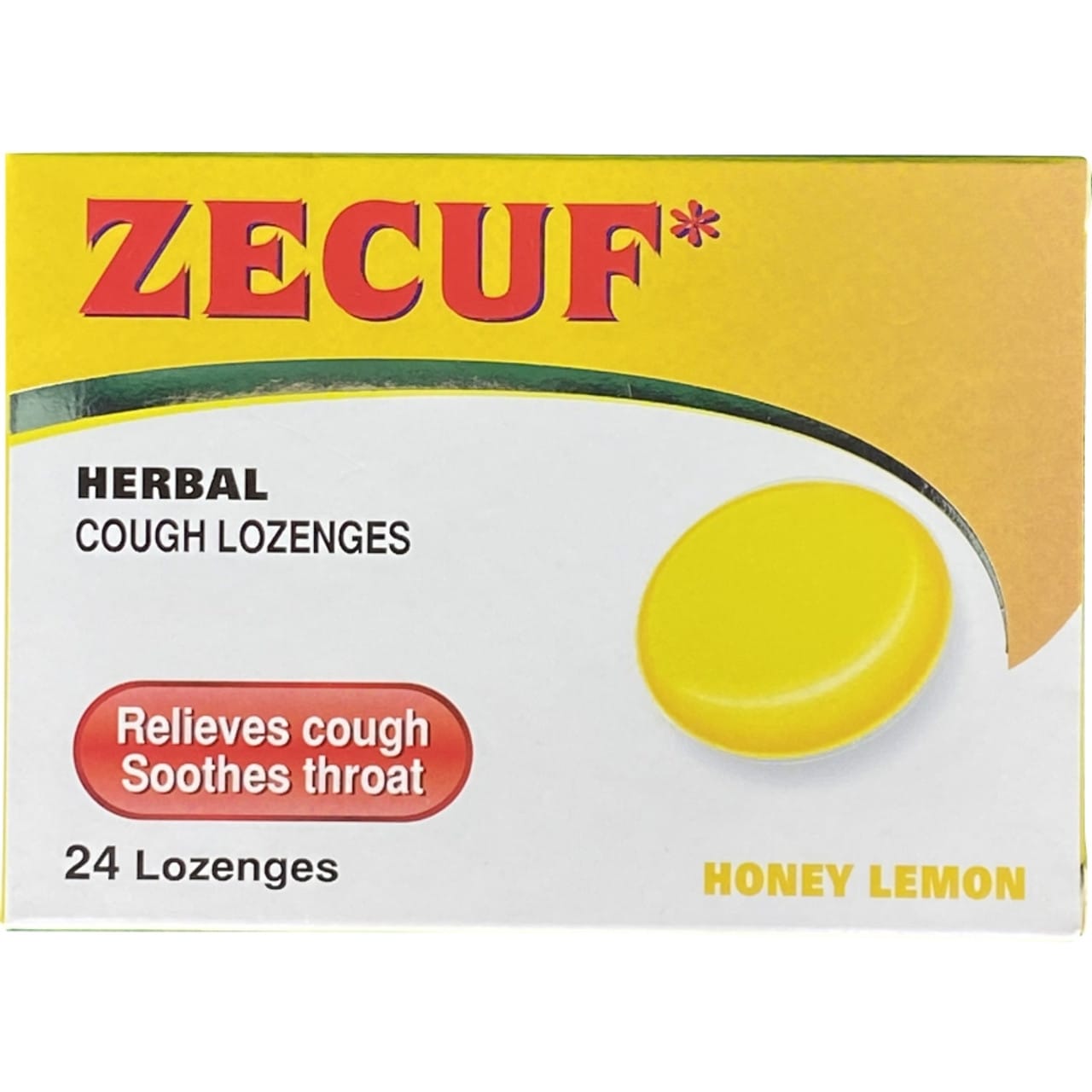 Zecuf Herbal Cough Lozenges Relieves Cough Soothes Throat Honey Lemon 24 Lozenges
